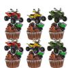 18pcs Glitter Dessert Cupcake Topper Rider Off-road Car Sport Theme Decor Supplies Boy Man Happy Birthday Party Decorations view 1