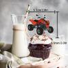 18pcs Glitter Dessert Cupcake Topper Rider Off-road Car Sport Theme Decor Supplies Boy Man Happy Birthday Party Decorations view 2