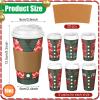 Dingion 30 Sets Christmas Paper Coffee Cups with Lids and Sleeves 16 oz Holiday Hot Disposable Cocoa Party Paper Cups for Hot Chocolate (Sweater) view 2