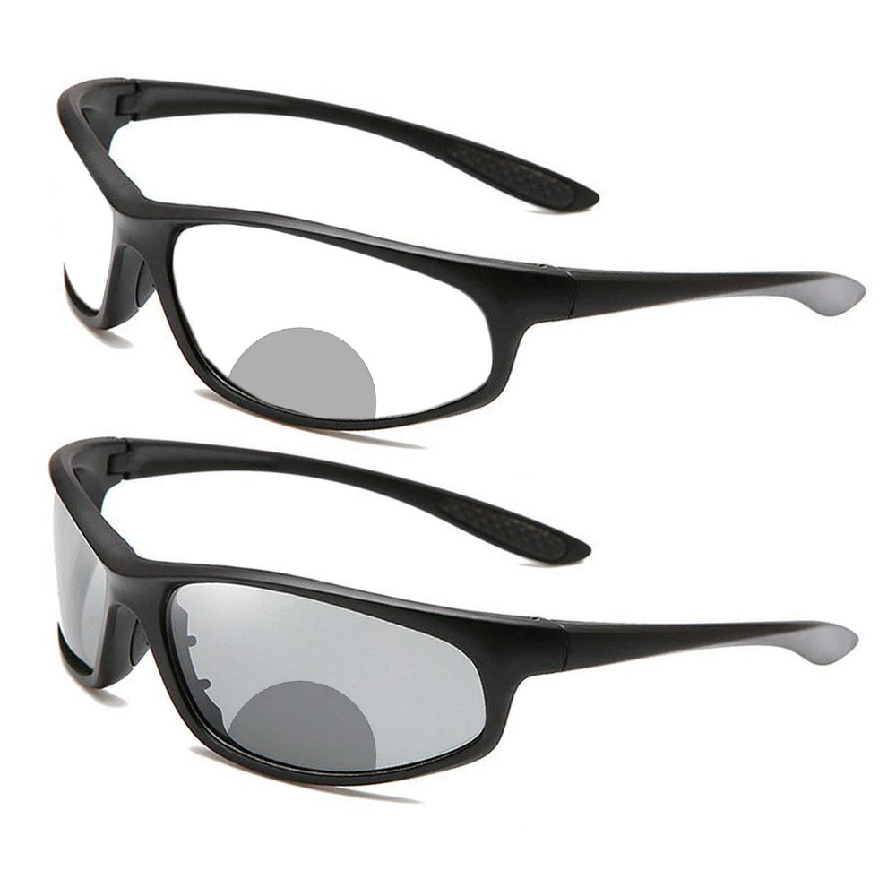 willochra Transition Photochromic Bifocal Reading Glasses For Men and Women Wrap Around Safety Stylish Readers sunglasses Anti Glare (black, 0, multiplier_x)