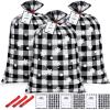 3 Pcs Jumbo Christmas Gift Bags 56'' Extra Large Plastic Christmas Sacks Bags Xmas Giant Gift Bag with Name Tag Card and String for Holiday Wrapping(Black White,Plaid) view 1