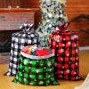 3 Pcs Jumbo Christmas Gift Bags 56'' Extra Large Plastic Christmas Sacks Bags Xmas Giant Gift Bag with Name Tag Card and String for Holiday Wrapping(Black White,Plaid) view 3