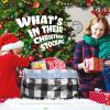 3 Pcs Jumbo Christmas Gift Bags 56'' Extra Large Plastic Christmas Sacks Bags Xmas Giant Gift Bag with Name Tag Card and String for Holiday Wrapping(Black White,Plaid) view 4