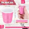 Yetene 200 Pcs 2 oz Plastic Shot Cups Mini Shot Tasting Cups for Wine Whiskey Food Wedding Baby Shower Party Drinking Beer Taste Supplies(Light Pink) view 2