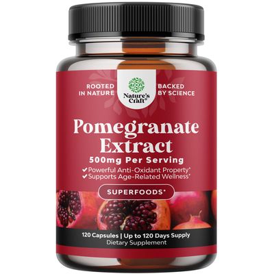 Advanced Antioxidant Superfood Pomegranate Supplement - Natural Pomegranate Extract Polyphenols Supplement for Heart Health and Joint Support - Reds Superfood Powder Capsules for Men and Women 120ct