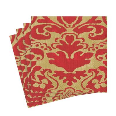 Caspari Palazzo Paper Luncheon Napkins in Red, 20 Per Package