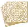 Annika Paper Linen Dinner Napkins in Ivory & Gold - 12 Per Package view 1