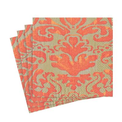 Caspari Palazzo Paper Luncheon Napkins in Coral, 20 Per Package