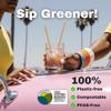HAY Compostable Drinking Wrapped Straws 8 Inch Jumbo for Smoothies Milkshake Iced Coffee - 250 Count Biodegradable Never Soggy Plant Based Disposable Eco Friendly - Plastic Free Natural Tall Straws view 3