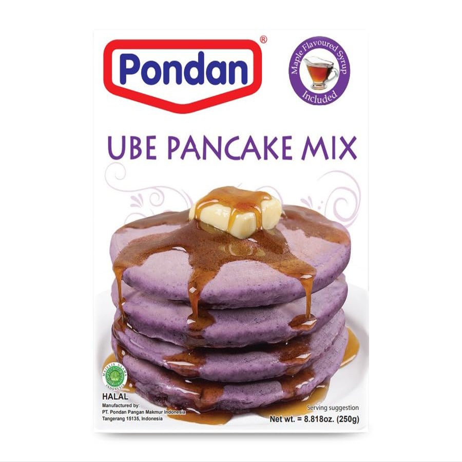 Pondan - Ube Pancake Mix 8.8oz (Maple Syrup Included) (Pack of 2)
