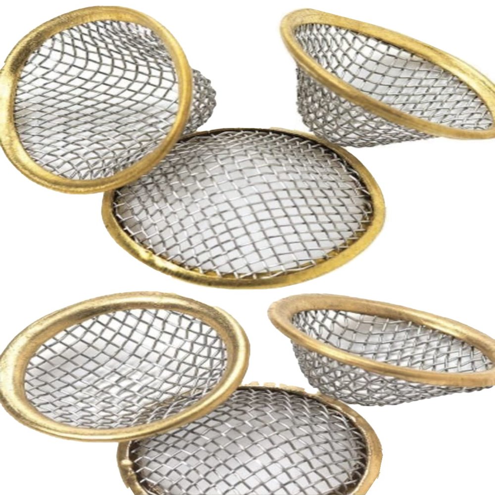 Steel Pipe Screen Steel Pipe Screen Filters (10 Pieces) conical Shape with Brass Ring Border (15mm)