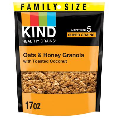 KIND Healthy Grains Clusters, Oats & Honey Clusters With Toasted Coconut, Gluten Free, Low Glycemic Index, 17 oz (Pack of 1)