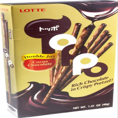 Lotte Toppo Cocoa Chocolate Pretzel, 1.41oz (Pack of 10)
