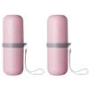 Zerodeko 2pcs Wash Gargle Cup Toothbrush Holder Portable Travel Organizer Toothpaste Case for Camping and Outdoors Compact Straw Design view 1