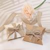 Shapenty Natural Burlap Fabric Ribbon for Wedding Party Home Decoration DIY Craft Christmas Ornaments Bows Making Gift Wrapping, 10.9 Yards of Each Roll, 4 Rolls (3/4 Inch) view 2