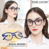 MARE AZZURO Large Round Bifocal Reading Glasses +2.75 Women Blue Light Blocking Readers 1.00 1.25 1.50 1.75 2.00 2.25 2.50 2.75 3.00 3.50 (Blue, 2.75) view 2