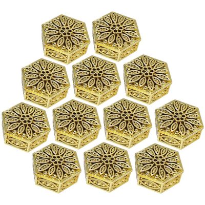12Pcs Candy Boxes Plastic Wedding Favor Boxes Hexagon Candy Jars Candy Storage Boxes Boxes for Wedding Baby Shower Christmas Birthday Party, Gold
