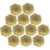 12Pcs Candy Boxes Plastic Wedding Favor Boxes Hexagon Candy Jars Candy Storage Boxes Boxes for Wedding Baby Shower Christmas Birthday Party, Gold view 1