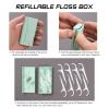 Dental Floss Portable Case, Storage 10 Picks Adult Floss in Box. The Best Tool for Cleaning Teeth and Oral Care. Portable Travel Floss is Perfect for Dinners, Dating, Travel, Hotels. (Blue) view 3