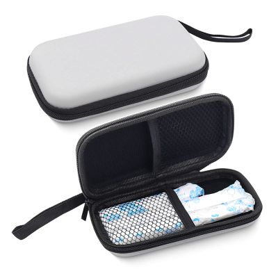 Tuciyke Tampon Storage Bag,2 Pack Gray Tampon Holder Bag with Zipper 6.3x3.3x1.2 inches Small Pouch for Feminine Products Portable Period Bags for Women,Ladies