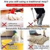 360 Rotatable Adjustable Cleaning Mop - 2024 New Extendable Wall Cleaning Mop, Long Handle Microfiber Spin Mop, Easy Cleaning Spin Mop Head Replacement for Wall, Ceiling, Window (with 2 Mop Heads) view 3