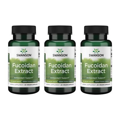 Swanson Maximum Strength Fucoidan Extract - Herbal Supplement Promoting Immune System Function - Natural Formula Supporting Overall Health - (60 Veggie Capsules, 500mg Each) (3 Pack)