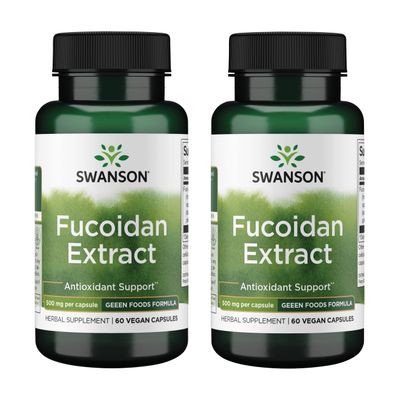 Swanson Maximum Strength Fucoidan Extract - Herbal Supplement Promoting Immune System Function - Natural Formula Supporting Overall Health - (60 Veggie Capsules, 500mg Each) (2 Pack)
