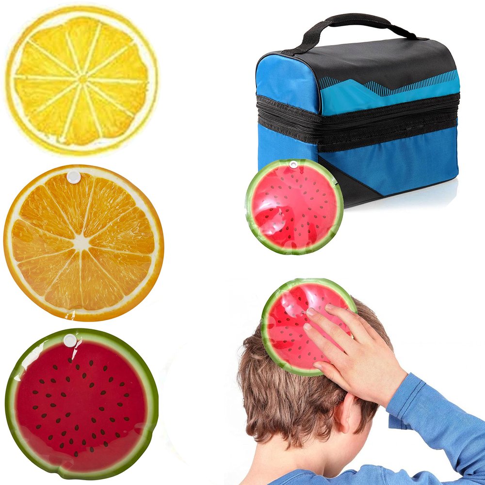 1 Reusable Fruit Ice Pack Cold Gel Lunch Box Pediatric Kids Care Therapy Relief