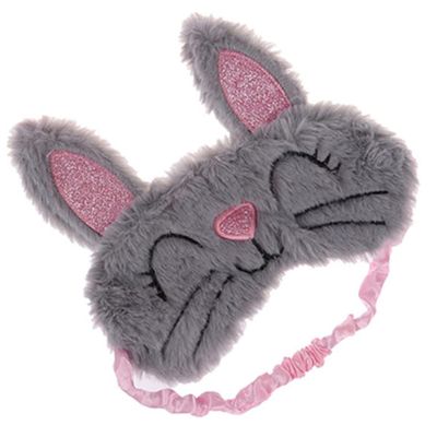 SHERCHPRY Cute Plush Rabbit Eye Cover Sleep Mask Soft Elastic Eye Shade for Adults Breathable Lightweight Design for Restful Sleep Girls and Travel