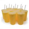 Rolling Sands 22 oz Reusable Plastic Cups with Lids, 10 Pack, USA Made Yellow Tumblers; Includes 10 Reusable Straws; Dishwasher Safe view 1