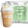 24 oz Cups, 50 Pack | Iced Coffee Go Cups and Dome Lids | Cold Smoothie | Plastic Cups with Dome Lids | Clear Plastic Disposable Pet Cup | Ideal for Coffee, Parfait, Juice, Soda, Cocktail, Party Cups view 1