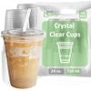 EcoQuality Clear Plastic Disposable Cups with Lids and Straws 500 count - 24 oz (ounces) Clear PET Cup for Smoothies, Protein Shakes, Bubble Tea, Iced Coffee, Boba, Fresh Juice, Meal Prep, Party Cup view 1