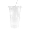 EcoQuality Clear Plastic Disposable Cups with Lids and Straws 500 count - 24 oz (ounces) Clear PET Cup for Smoothies, Protein Shakes, Bubble Tea, Iced Coffee, Boba, Fresh Juice, Meal Prep, Party Cup view 2