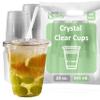 EcoQuality Clear Plastic Disposable Cups with Lids and Straws 300 count - 20 oz (ounces) Clear PET Cup for Smoothies, Protein Shakes, Bubble Tea, Iced Coffee, Boba, Fresh Juice, Meal Prep, Party Cup view 1
