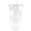 EcoQuality Clear Plastic Disposable Cups with Lids and Straws 150 count - 32 oz (ounces) Clear PET Cup for Smoothies, Protein Shakes, Bubble Tea, Iced Coffee, Boba, Fresh Juice, Meal Prep, Party Cup view 2