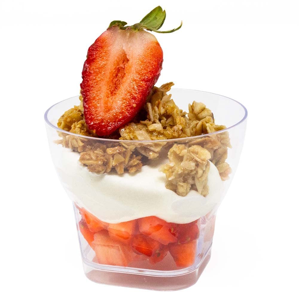 48 Pack Tiny 3 oz. Rum Shot Mini Dessert Parfait Cup Professional-Grade Recyclable Transparent Clear Durable Disposable Plastic for Wedding, Banquets, Buffets and Events CMJJ
