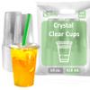 Clear Plastic Disposable Cups with Lids and Smoothie Straws 400 count - 14 oz (ounces) Clear PET Cup for Smoothies, Protein Shakes, Bubble Tea, Iced Coffee, Boba, Fresh Juice, Meal Prep, Party Cup view 1