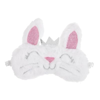 1pc Plush Rabbit Eye Mask Travel Eye Shade Cartoon Cover Plush Cover Sleep Blindfold Blindfold Patch Child White Animal