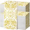 200 Pcs Bathroom Paper Towels for Guests Gold Baroque Guest Napkins 2 Ply Disposable Paper Hand Towels Elegant Napkin for Holiday Wedding Dinner Party view 1