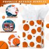 16 Pcs Sports Party Gift Bags with Tissue Paper Baseball Football Soccer Basketball Gift Goodie Favor Bags with Handle for Baseball Theme Party Girls Boys Birthday Decoration (Orange, Basketball) view 4