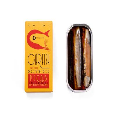 Ati Manel Canned Garfish in Spiced Olive Oil | 1 x 120g Tinned Fish | Canned in Olive Oil
