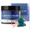 HERBAMAMA L-Methylfolate Gummies - 15mg 5-MTHF Calming Supplement for Adults - Vegan, Non-GMO Methylated Folate (Vitamin B9) for Brain Support - 60 Pectin-Based Blueberry-Flavored Chews view 1
