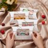 BENECREAT 20Pcs Sweet Pillow Favour Boxes, 6.7x4.3x1.6 inch White Kraft Pillow Boxes with PVC Clear Windows and 10m Jute Cord for Wedding Party Chocolates Sugars Biscuits view 3