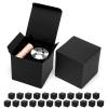 Mcfleet Black Gift Boxes with Lids 4x4x4 Inches 25 Pack Groomsmen Proposal Cardboard Craft Gift Box for Christmas, Wedding, Graduation, Holiday, Birthday Presents Packaging view 1