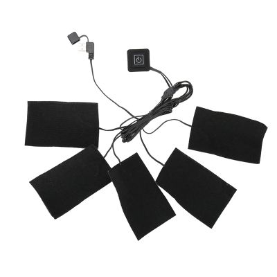 Electric Clothes Heating Pads, 5Pcs Portable USB Heater Pads Set, Adjustable Temperature Heating Pad for Clothes Seat Bed, Heating Pads 4.3 x 2.8inch for Back Waist