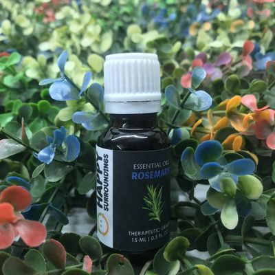 HAPPY SURROUNDINGS Rosemary Pure Therapeutic Grade Essential Oil - 10ml