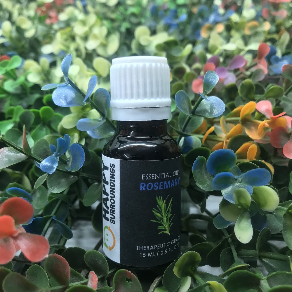 HAPPY SURROUNDINGS Rosemary Pure Therapeutic Grade Essential Oil - 10ml