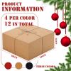 Spiareal 12 Pcs Christmas Boxes with Lids 8'' x 8''x 4'' Square Kraft Boxes with Twine for Xmas Gift Wrapping Holidays Wedding Birthday Party (Red, Black, Brown) view 2