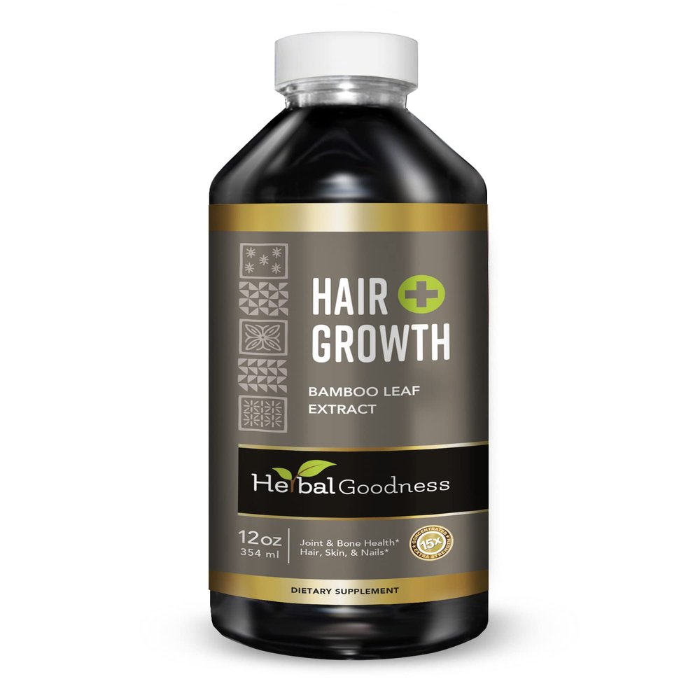 Hair Growth Plus 12oz - Bamboo Hair Product with Collagen, Keratin and Vitamins for Women and Men - Healthy Hair, Skin and Nails - 1 Bottle