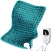 Electric Heating Pad, Hot Heated Pad for Muscle Pain, Cramps and Arthritis Relief, 6 Fast Heating Settings, Auto-Off, Machine Washable, Large Size 12"x24" (Peacock Green) view 1